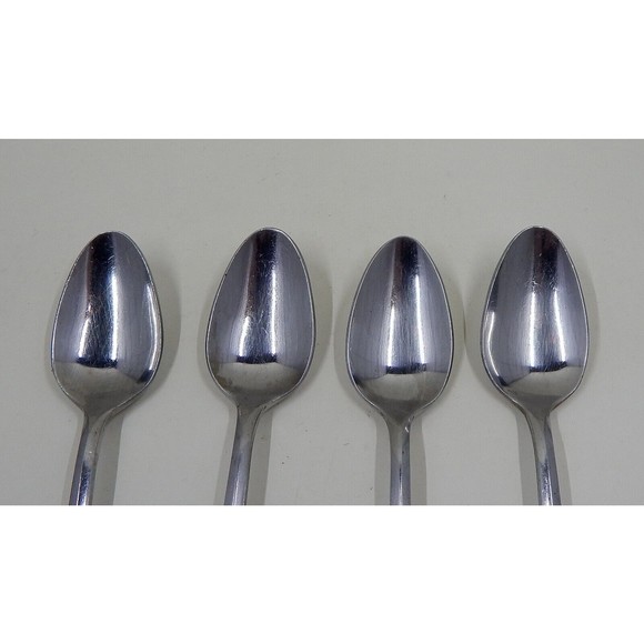 Reed And Barton Rebacraft Teaspoons Crest Pattern Stainless Korea Set of 4 - Picture 2 of 10